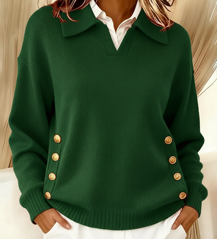 Hannelore | Weicher Strickpullover mit Kragen