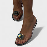 Klara | Transparente Sandalen mit Kristall-Detail