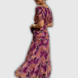 Florendra | Langes florales V-Ausschnittkleid