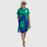 Christiane | Hemdblusenkleid mit floralem Print und Knopfleiste