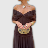 Florendra | Langes florales V-Ausschnittkleid