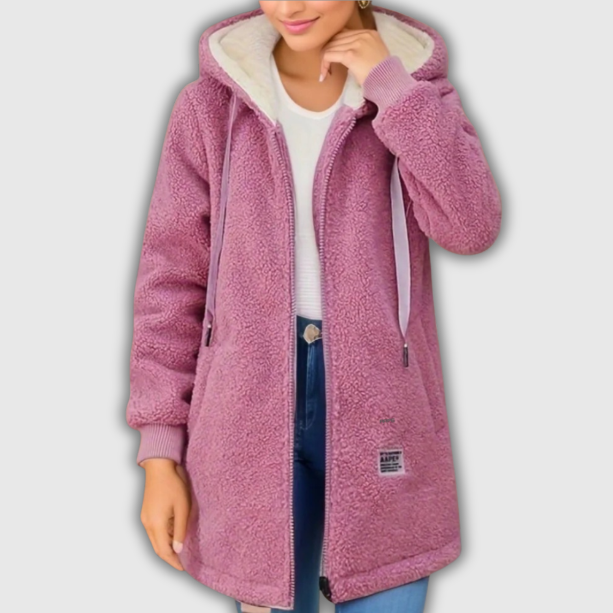 Heike | Kuschelige Teddyjacke mit Kapuze