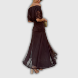 Florendra | Langes florales V-Ausschnittkleid