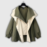 Sigrid | Zweifarbige Windjacke mit Stehkragen
