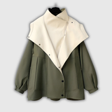 Sigrid | Zweifarbige Windjacke mit Stehkragen