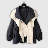 Sigrid | Zweifarbige Windjacke mit Stehkragen