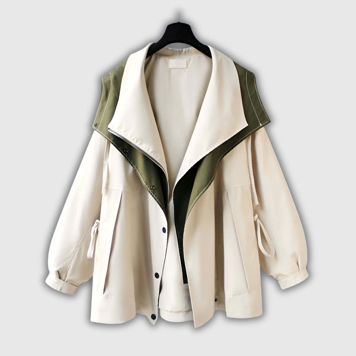 Sigrid | Zweifarbige Windjacke mit Stehkragen