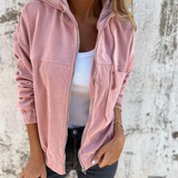 Simone | Cord-Kapuzenjacke mit Reißverschluss