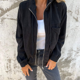Simone | Cord-Kapuzenjacke mit Reißverschluss