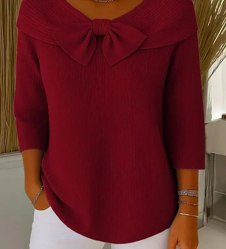 Ruth | Pullover mit Schleife am Ausschnitt