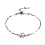 Rose Gold Pfoten Schmuckset – 4-teilig mit Zirkonia-Herz (Ring, Halskette, Ohrringe, Armband)