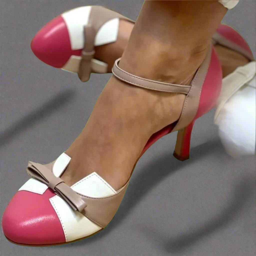 Bellarosa - Bunte Sandalen mit Knoten und Riemen, mit runder Zehenpartie