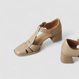 Scarlett – Orthopädische T-Strap Blockabsätze