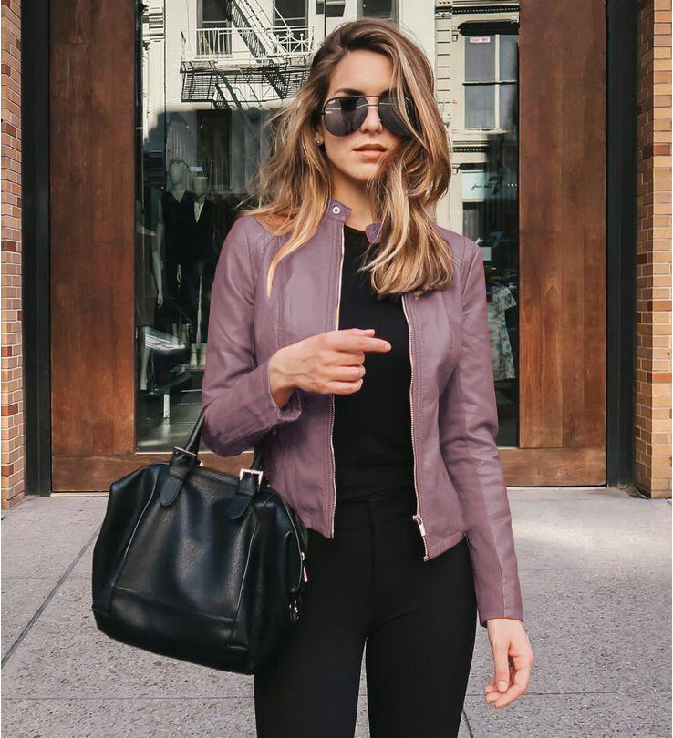 Rita | Schmale Jacke aus Lederimitat