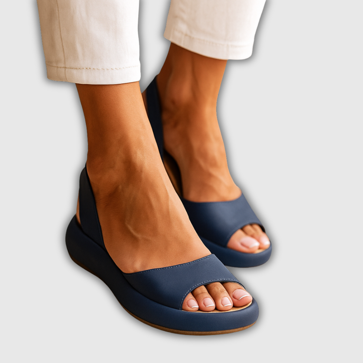 Marcela | Slingback Keilsandalette mit bequemem Plateau