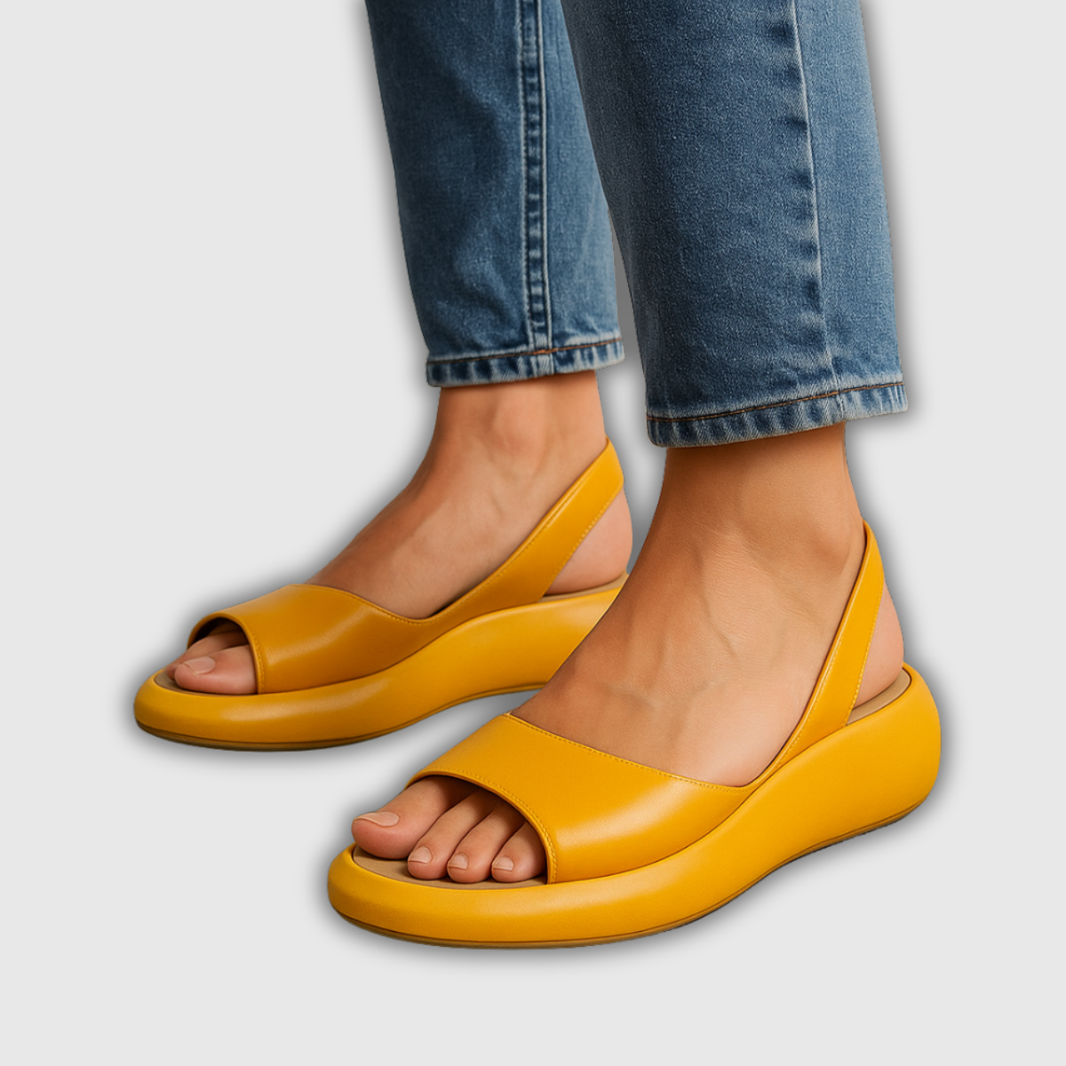 Marcela | Slingback Keilsandalette mit bequemem Plateau
