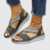 Luna | Kustsandalen mit Schmuckring