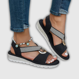 Luna | Kustsandalen mit Schmuckring