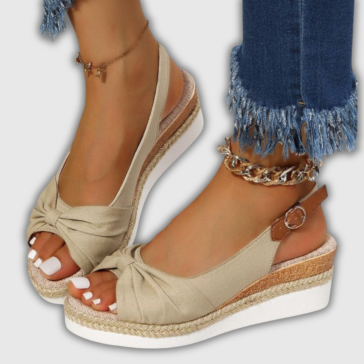Valeria | Espadrille Wedge-Sandalen mit Riemchen