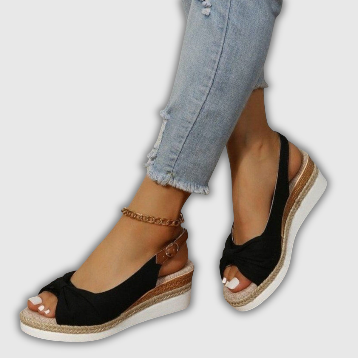 Valeria | Espadrille Wedge-Sandalen mit Riemchen