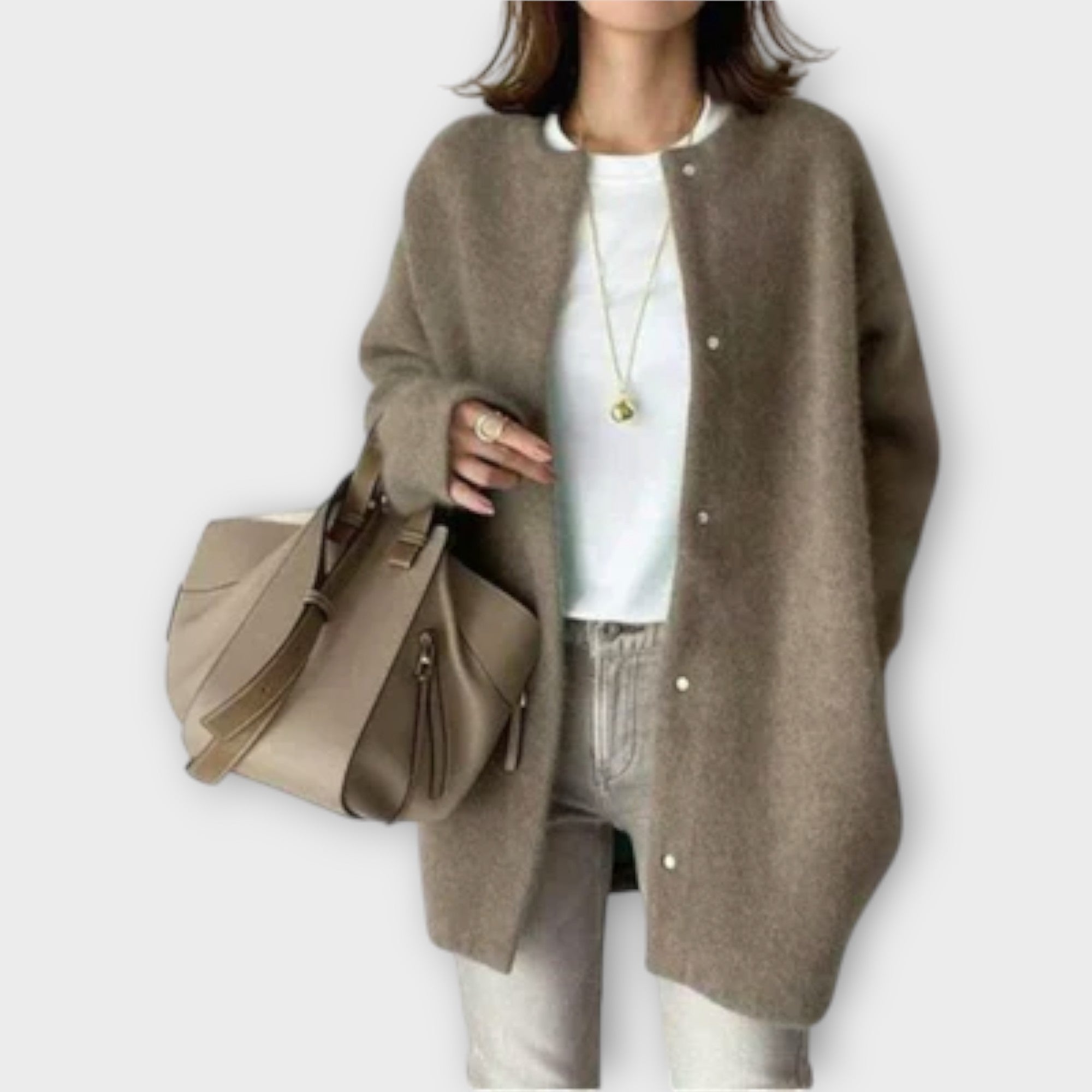 Verena | Oversized Strickjacke mit Druckknöpfen