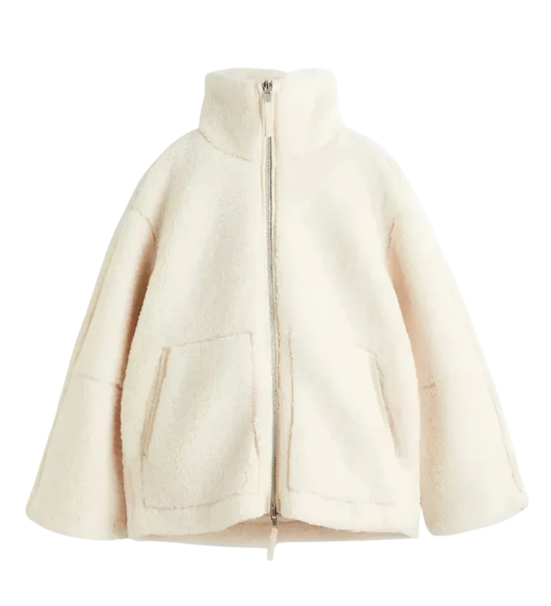 Silke | Weiche Teddyjacke mit Reißverschluss