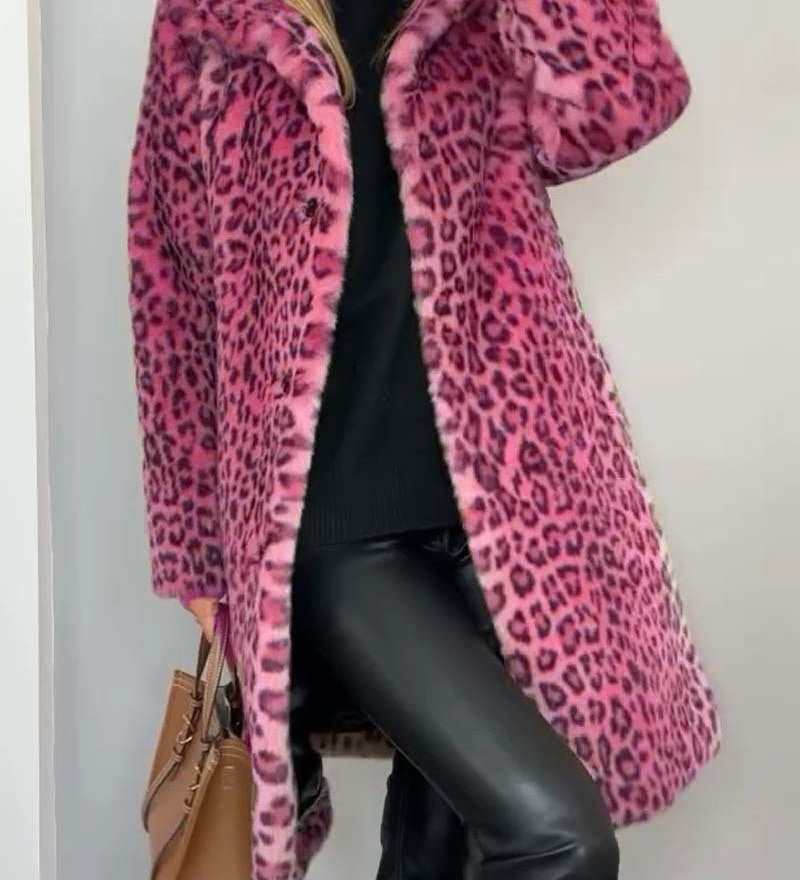 Leia - Langer Leopardenmantel