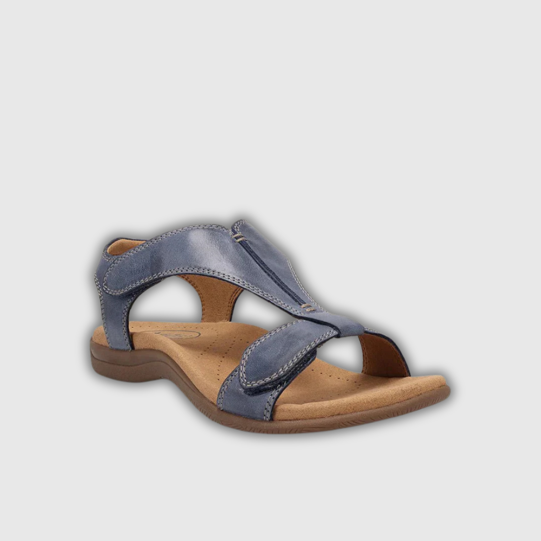 Lara | Leder-Sandalen mit verstellbarem Verschluss und anatomischem Fußbett