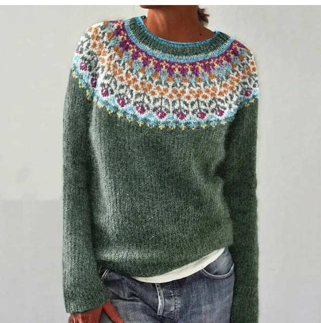 Sieglinde | Norwegisch gemusterter Kabelstrick Pullover