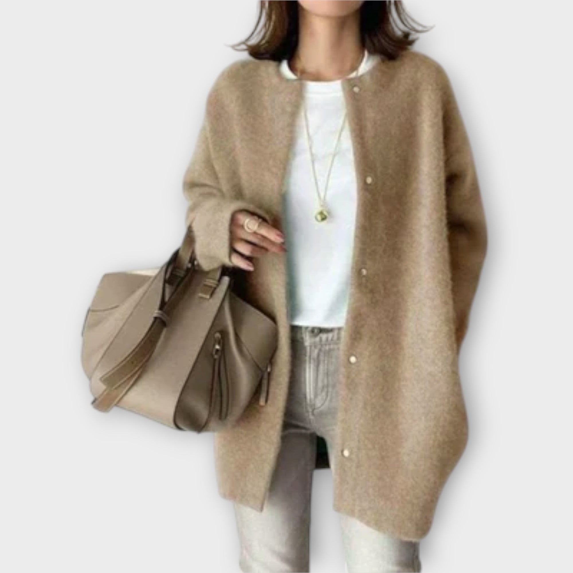 Verena | Oversized Strickjacke mit Druckknöpfen