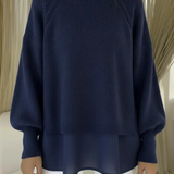 Anneliese | Grober Strickpullover im Lagen-Look