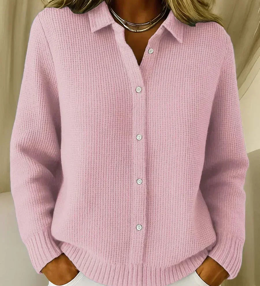 Karin | Strukturierte Waffelstrick Strickjacke