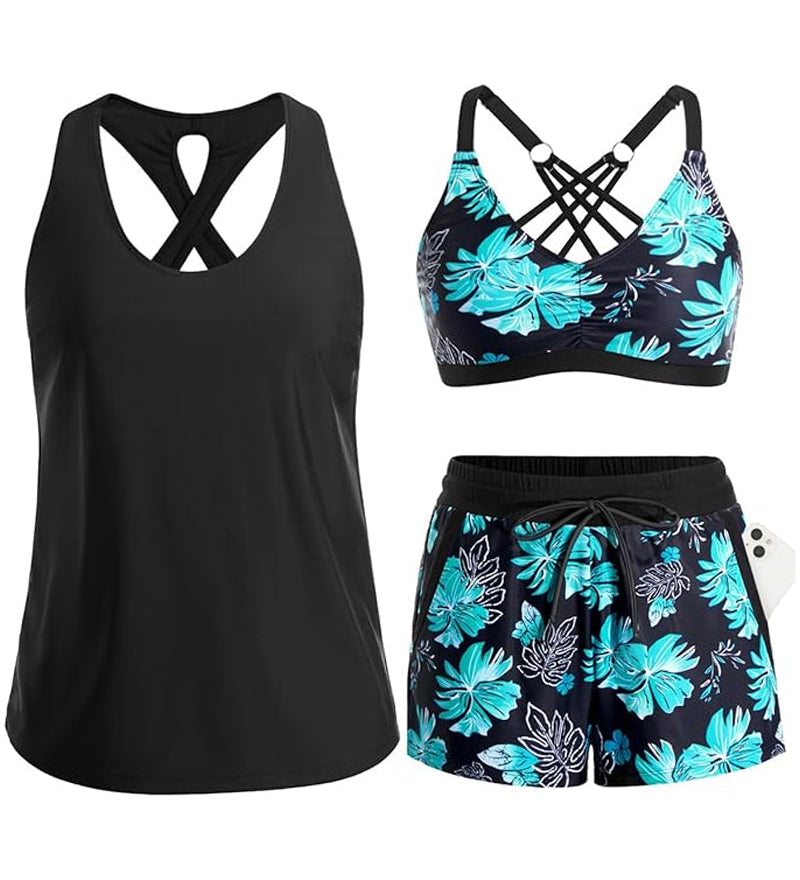 Maren | Drei-Teiliges Tankini-Bikini & Cover-Up Set
