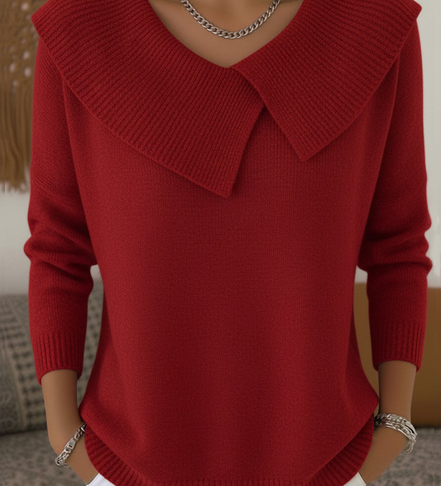 Marion | Weicher Strickpullover mit Umschlagkragen
