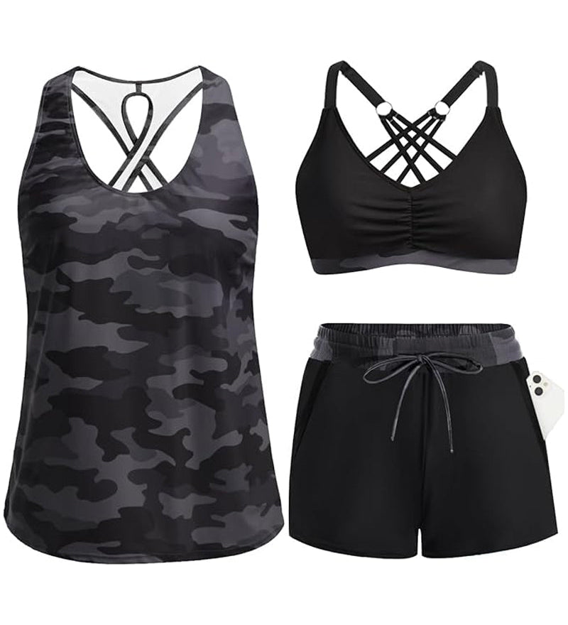 Maren | Drei-Teiliges Tankini-Bikini & Cover-Up Set