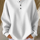 Heidi | Weiches Waffel-Henley-Sweatshirt