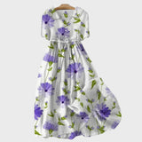 Blumenmaxikleid in Lavendel