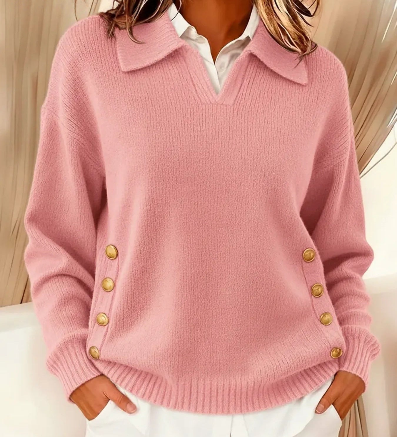 Hannelore | Weicher Strickpullover mit Kragen