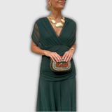 Florendra | Langes florales V-Ausschnittkleid