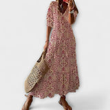 Anna | Fließendes Sommerkleid mit Blumenprint und V-Ausschnitt