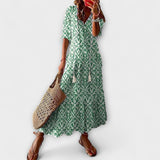 Anna | Fließendes Sommerkleid mit Blumenprint und V-Ausschnitt