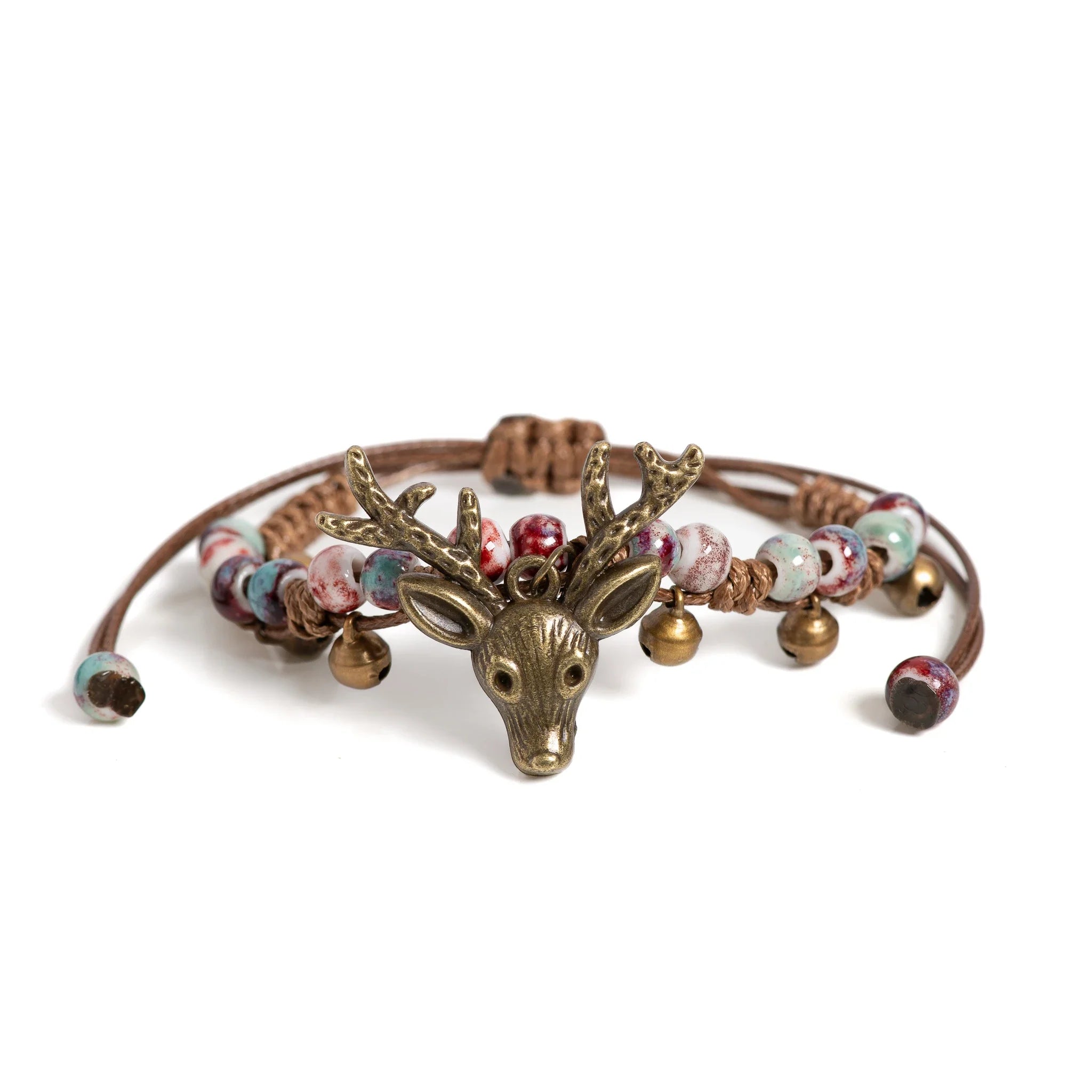 Handcrafted Ceramic Deer Charm Bracelet