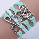 Retro Liebes Schmetterling Lederarmband