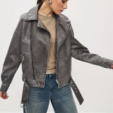 Käthe | Oversize Bikerjacke mit Gürtel