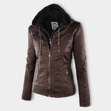 Karin | Taillierte Kunstlederjacke in Cognac
