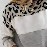 Marlene | Leopardenmuster Farbblock Pullover