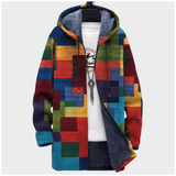 Dagmar | Kapuzenjacke mit Kunstmuster und Teddyfutter
