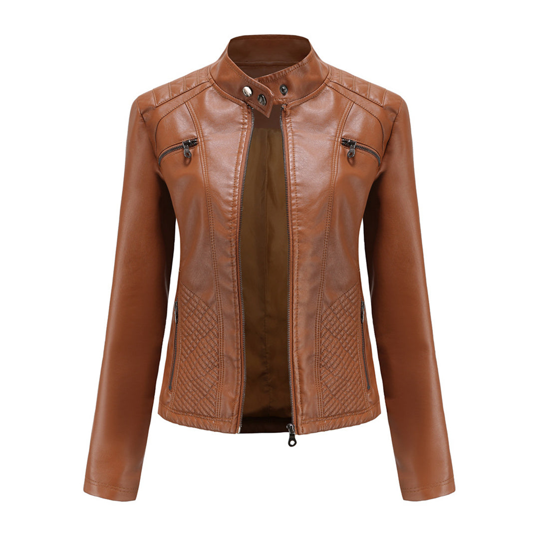 Reinhild | Taillierte Kunstleder-Jacke Jacke