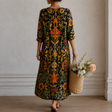 Katharina | Maxikleid mit floralem Ornamentmuster