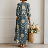 Barbara | Midikleid mit botanischem Blumen-Print